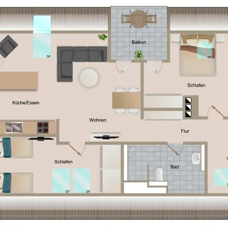 Haus Treibholz 12 Daire Büsum